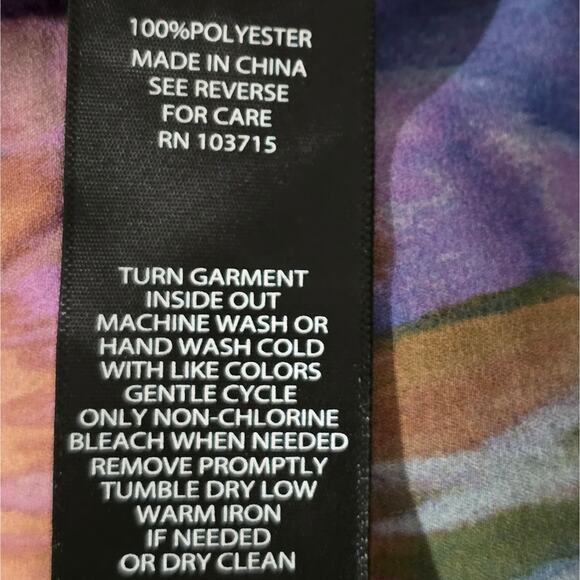 NICOLE MILLER Floral Print Women's Top Purple Watercolor Abstract Plus Size 2X 3 - Picture 6 of 11